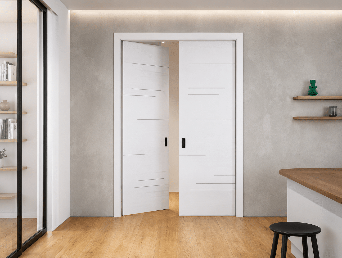 Porte d'intérieur coulissante à galandage